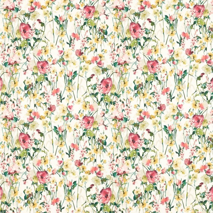 Wild Meadow Ivory Fabric by Clarke And Clarke