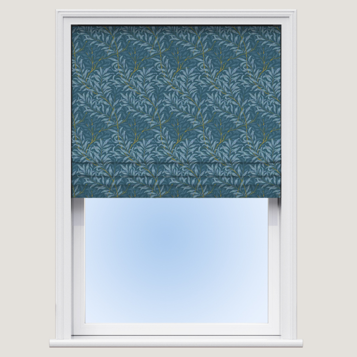 Willow Boughs Denim Roman Blind