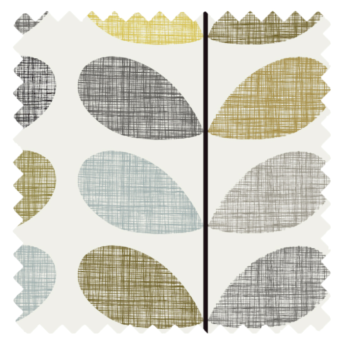 Scribble Stem Seagrass And Duckegg Fabric Swatch