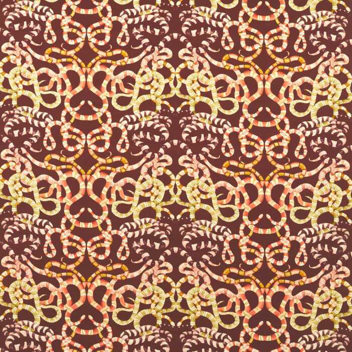 Serpenti Brazillian Rosewood/Grounded/Amber Light Fabric by Harlequin