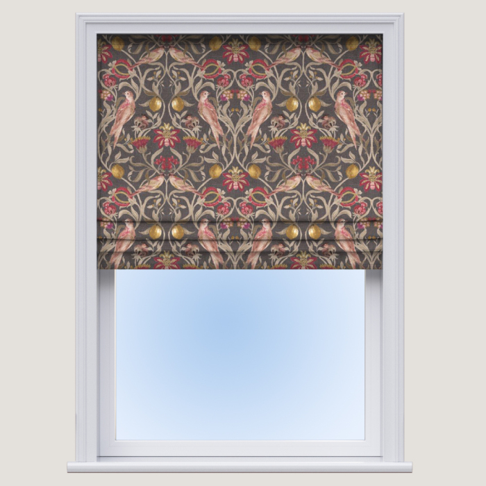 Made To Measure Song Bird Charcoal Roman Blind