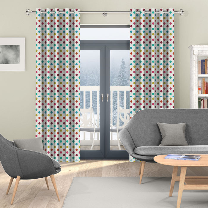 Curtains in Spotty Tutti Fruitti