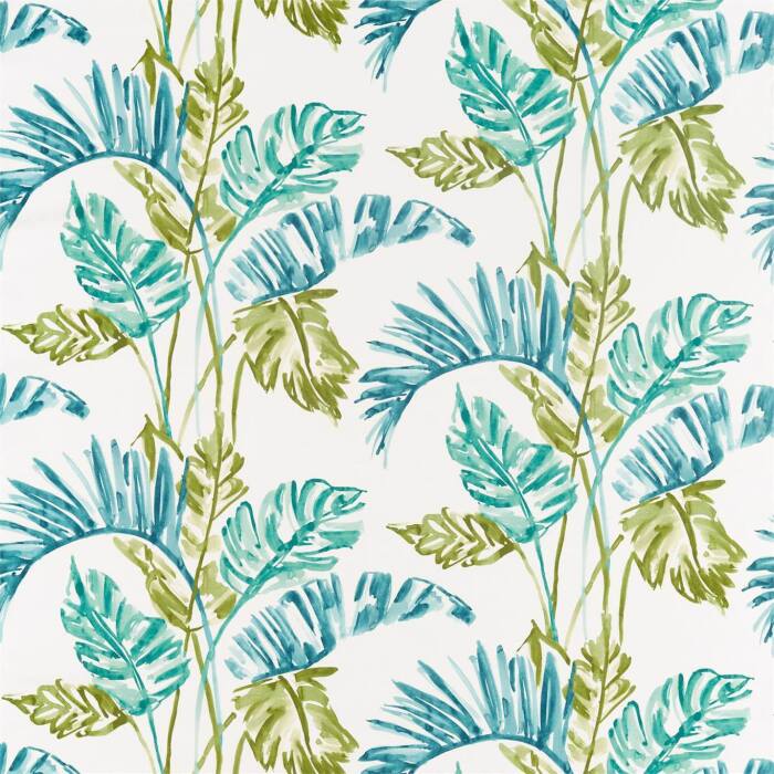 Toshiko Emerald Zest Marine Fabric by Harlequin