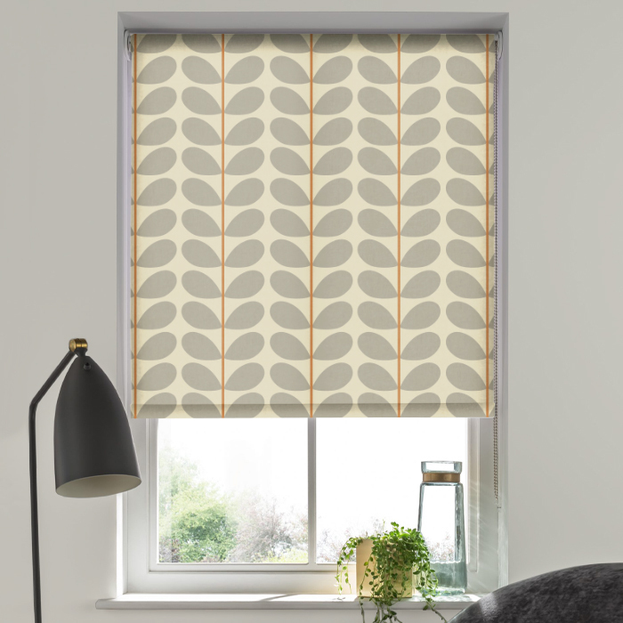 Two Colour Stem Warm Grey Light Filtering Roller Blind