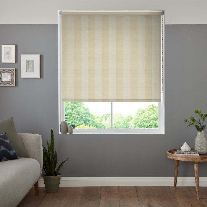 Wallace Stripe Sand Blackout Eve Electric Roller Blind
