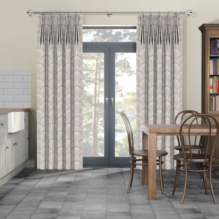 Curtains in Wheat Sheef Charcoal