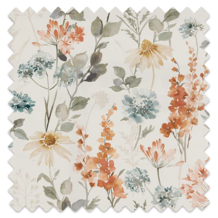 Swatch of Wild Garden Cotton Coral