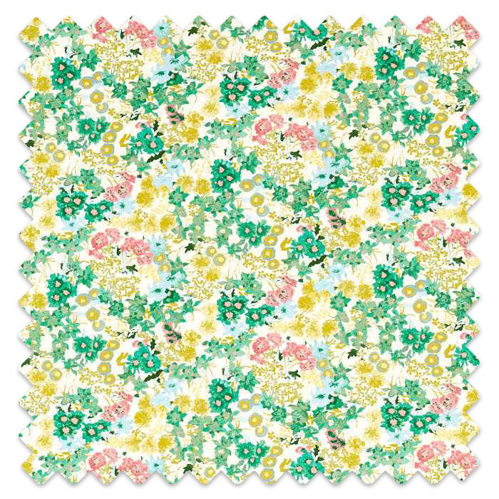 Swatch of Wildflower Meadow Rose/Emerald/Peridot