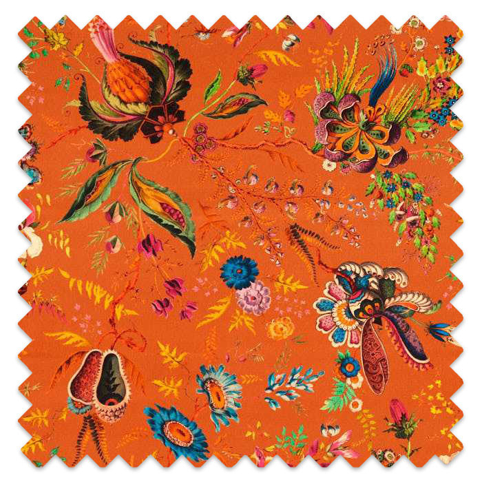 Swatch of Wonderland Floral Amber/Lapis/Ruby