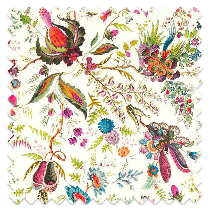 Swatch of Wonderland Floral Spinel/Peridot/Pearl