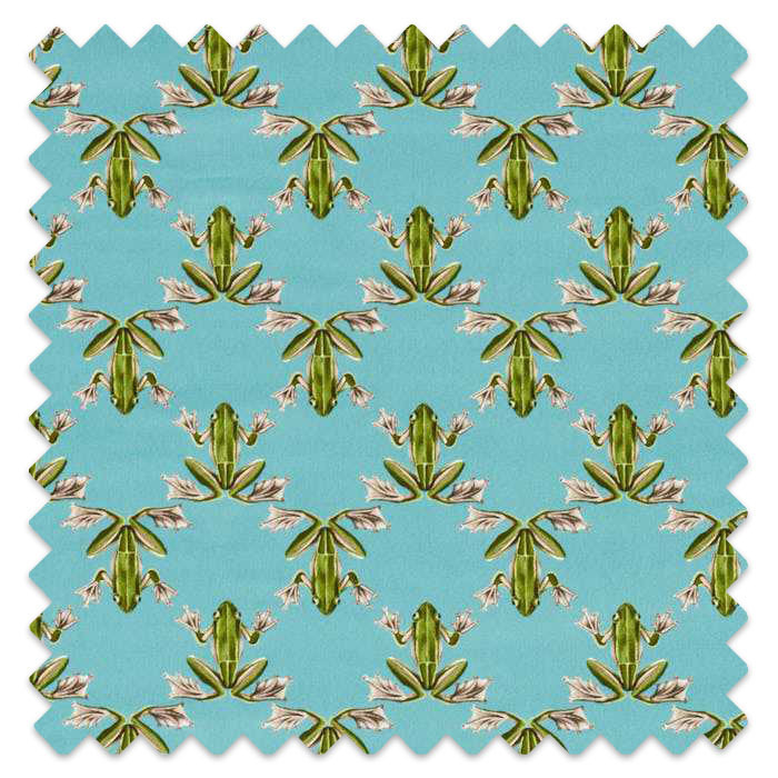 Swatch of Wood Frog Velvet Azul/Forest