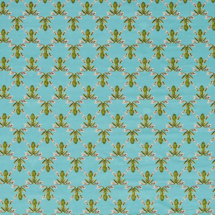 Wood Frog Velvet Azul/Forest Fabric by Harlequin