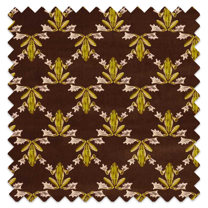 Swatch of Wood Frog Velvet Chocolate/Pistachio