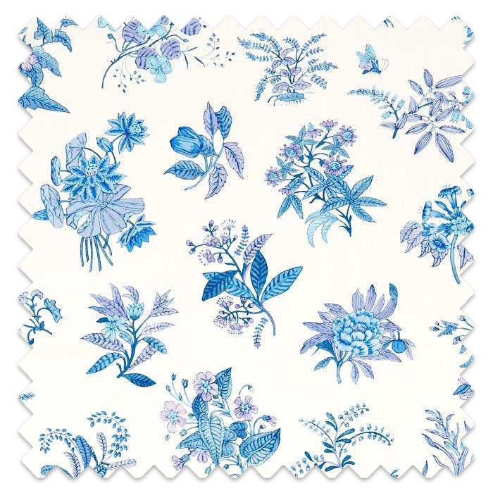 Swatch of Woodland Floral Lapis/Amethyst/Pearl