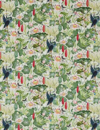 Waterlily Dove Fabric Waterlily Dove Fabric