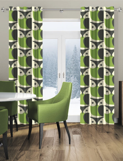 Made To Measure Curtains Orla Kiely Owl Chalky Green
