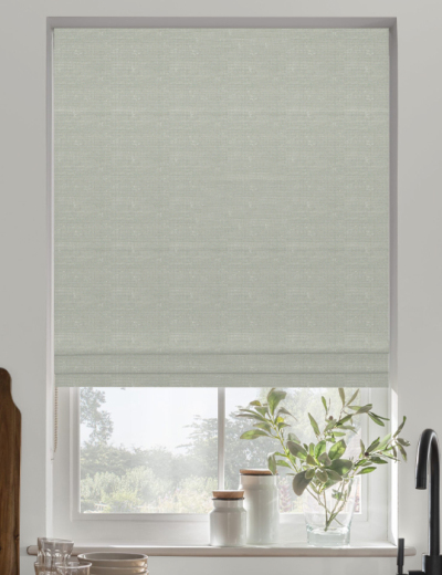 Made To Measure Roman Blind Dupion Faux Silk Cloud