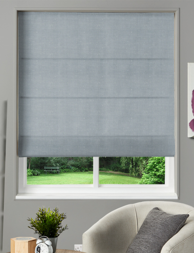 Made To Measure Roman Blind Dupion Faux Silk Smoke