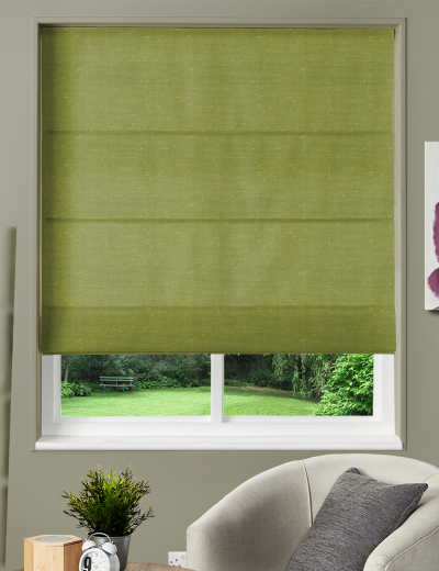 Made to Measure Roman Blind Dupion Faux Silk Viridian