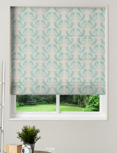 Made To Measure Roman Blind iLiv Scandi Birds Aqua