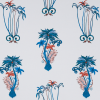 Jungle Palms Blue Fabric Flat Image