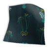Jungle Palms Navy Velvet Fabric Swatch
