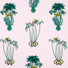 Jungle Palms Pink Fabric Flat Image