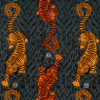 Tigris Flame Velvet Fabric Flat Image