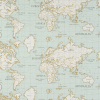 Maps Duck Egg Fabric Flat Image