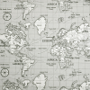 Maps Grey Fabric Flat Image