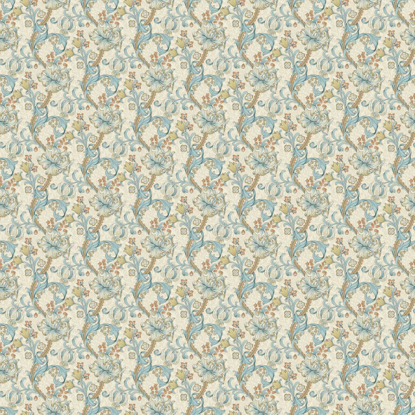 Golden Lily Linen Teal Fabric