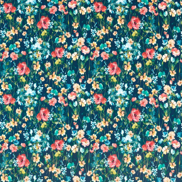 Wild Meadow Midnight Velvet Fabric by Clarke And Clarke
