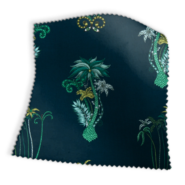 Jungle Palms Navy Fabric Swatch