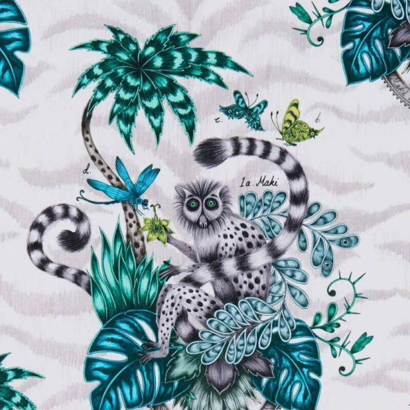 Lemur Jungle Fabric Flat Image