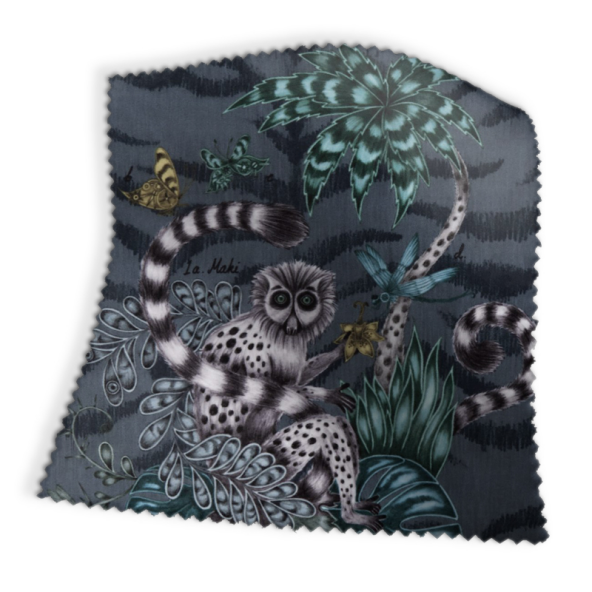 Lemur Navy Velvet Fabric Swatch