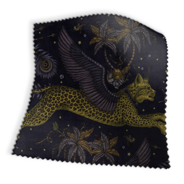 Lynx Charcoal Velvet Fabric Swatch