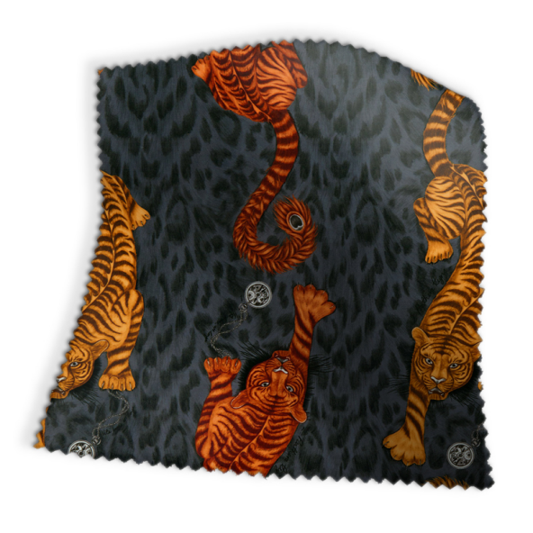 Tigris Flame Velvet Fabric Swatch