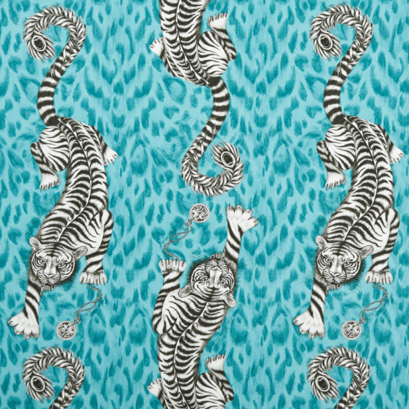 Tigris Teal Fabric Flat Image