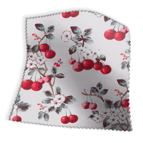 Cherry Sprig Red Fabric Swatch
