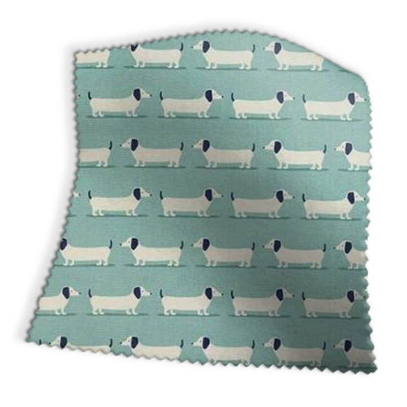 Hound Dog Duck Egg Fabric Swatch