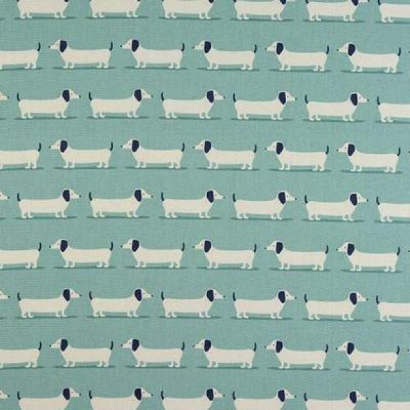 Hound Dog Duck Egg Fabric Flat Image
