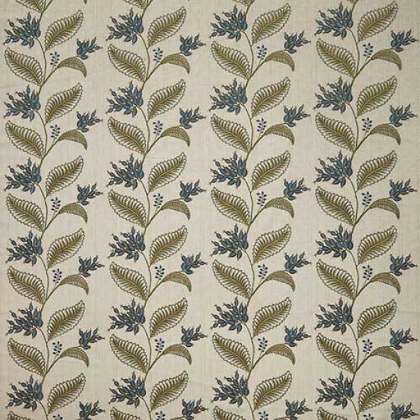 Berry Vine Indigo Fabric Flat Image