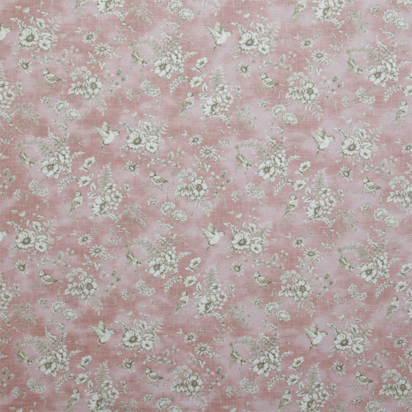 Finch Toile Rose Fabric Flat Image