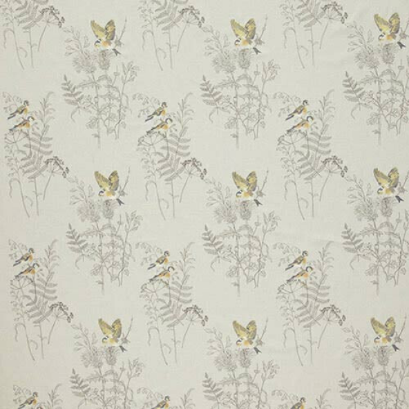 Gold Finch Buttercup Fabric Flat Image