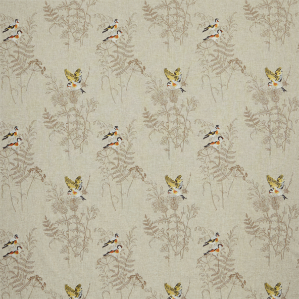 Gold Finch Coral Fabric Flat Image