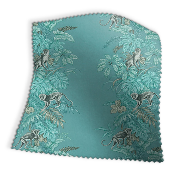 Monkeying Around Lagoon Fabric Swatch