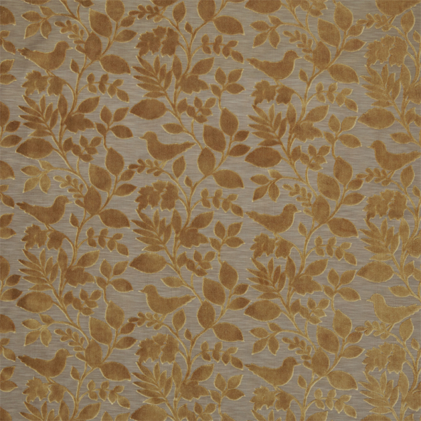 Orchard Birds Buttercup Fabric Flat Image