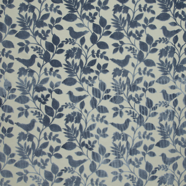Orchard Birds Delft Fabric Flat Image