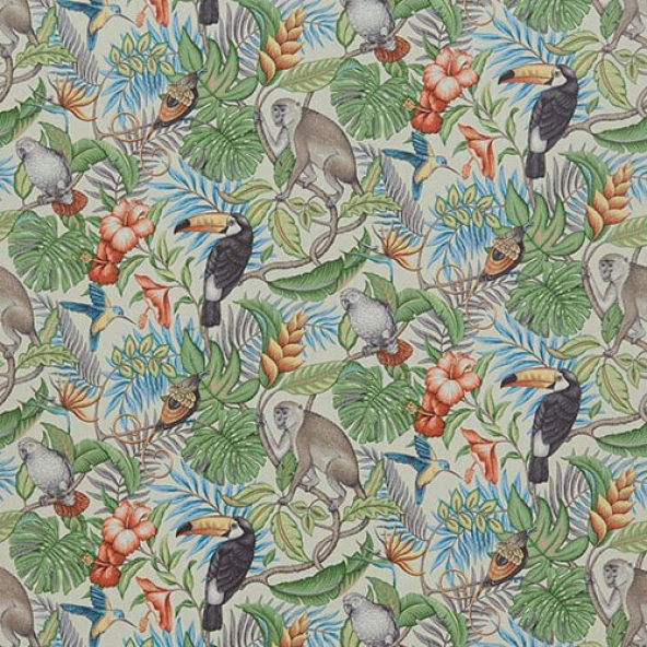 Rainforest Papaya Fabric Flat Image