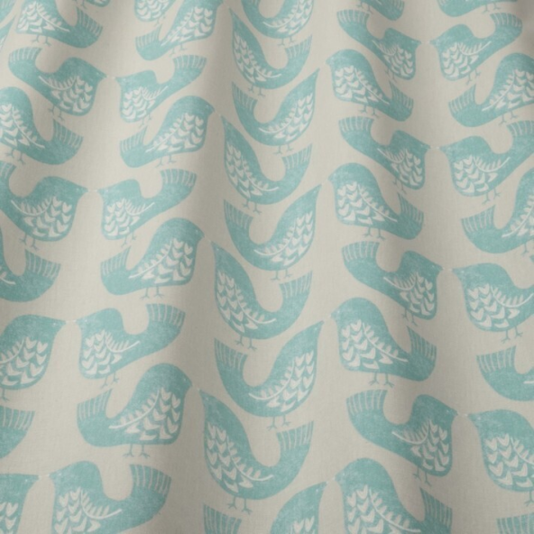 iLiv Scandi Birds Aqua Curtain Fabric